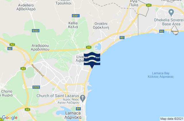 Mappa delle maree di Livádia, Cyprus