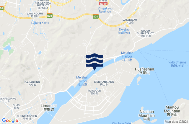 Mappa delle maree di Li’ao, China