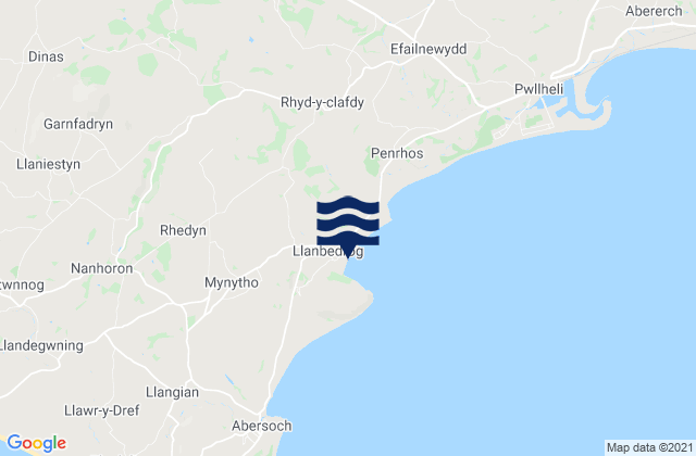Mappa delle maree di Llanbedrog Beach, United Kingdom