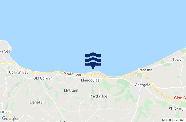 Mappa delle maree di Llanddulas Beach, United Kingdom