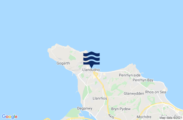 Mappa delle maree di Llandudno - North Shore Beach, United Kingdom