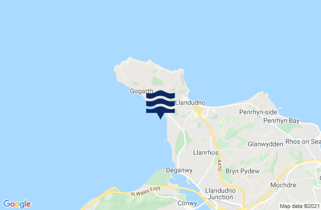 Mappa delle maree di Llandudno - West Shore Beach, United Kingdom