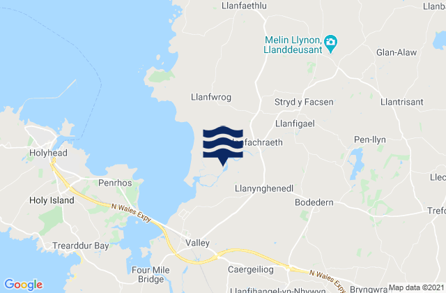Mappa delle maree di Llanfachraeth, United Kingdom