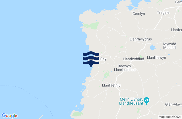 Mappa delle maree di Llanfaethlu, United Kingdom