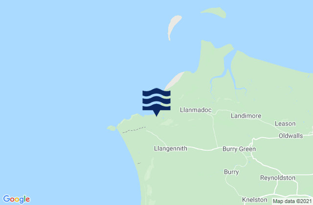 Mappa delle maree di Llangennith, United Kingdom