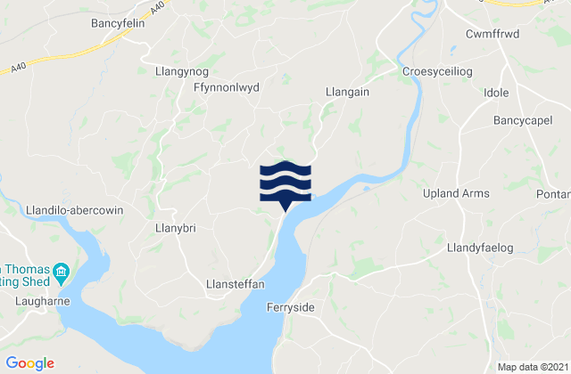 Mappa delle maree di Llangynog, United Kingdom