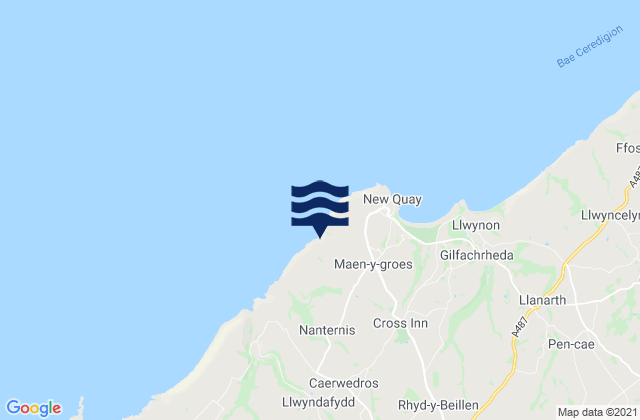 Mappa delle maree di Llanllwchaiarn, United Kingdom