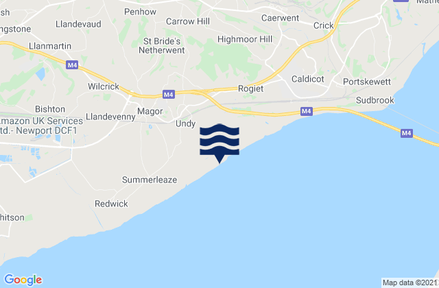 Mappa delle maree di Llanvaches, United Kingdom