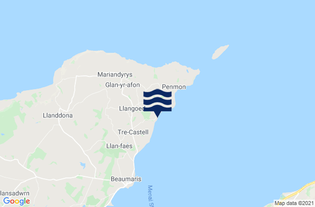 Mappa delle maree di Lleiniog Beach, United Kingdom