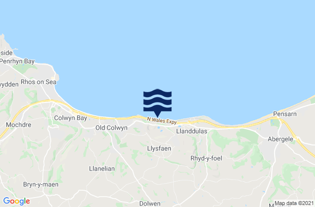 Mappa delle maree di Llysfaen, United Kingdom
