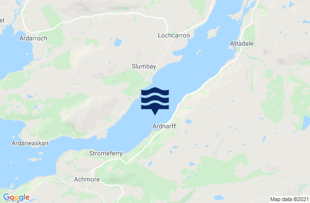 Mappa delle maree di Loch Carron, United Kingdom