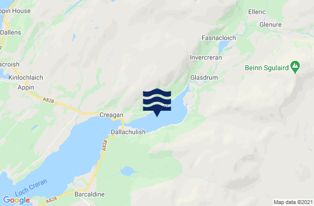 Mappa delle maree di Loch Creran Head, United Kingdom