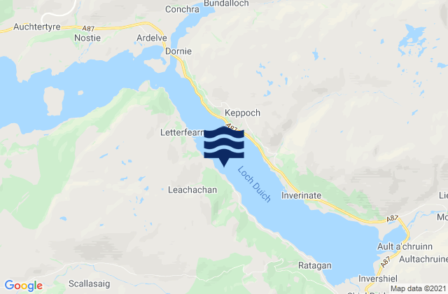 Mappa delle maree di Loch Duich, United Kingdom