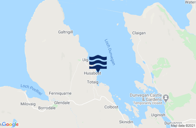 Mappa delle maree di Loch Dunvegan, United Kingdom