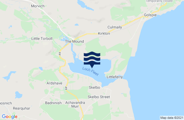 Mappa delle maree di Loch Fleet, United Kingdom