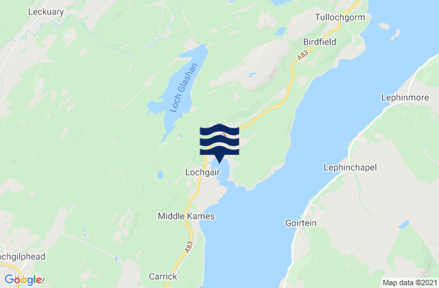 Mappa delle maree di Loch Gair, United Kingdom