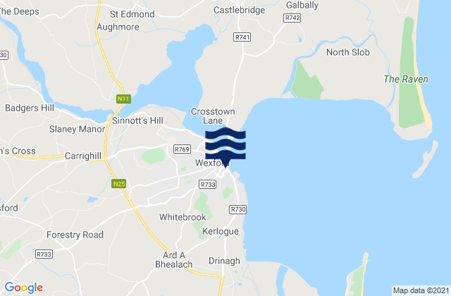 Mappa delle maree di Loch Garman, Ireland