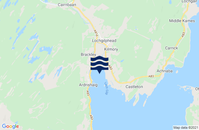 Mappa delle maree di Loch Gilp, United Kingdom