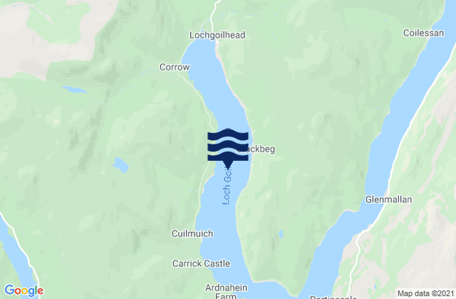 Mappa delle maree di Loch Goil, United Kingdom
