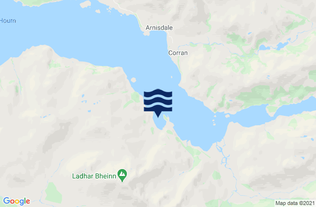 Mappa delle maree di Loch Hourn, United Kingdom