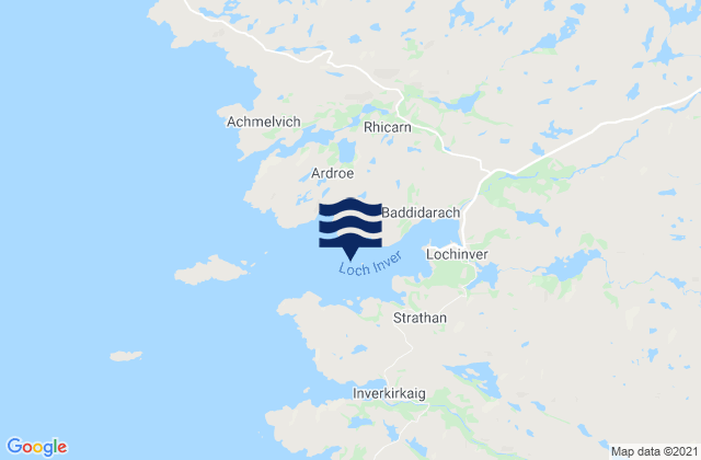 Mappa delle maree di Loch Inver, United Kingdom