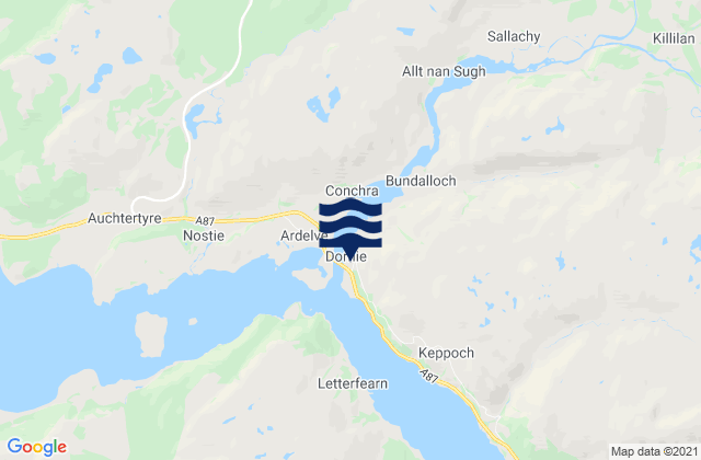 Mappa delle maree di Loch Long, United Kingdom