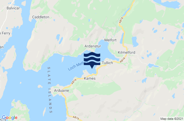 Mappa delle maree di Loch Melfort, United Kingdom