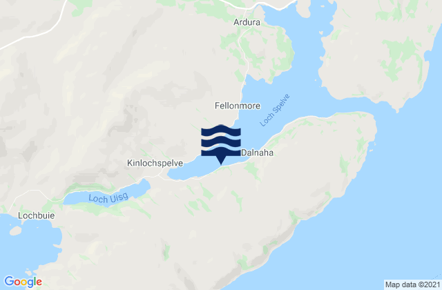 Mappa delle maree di Loch Spelve, United Kingdom