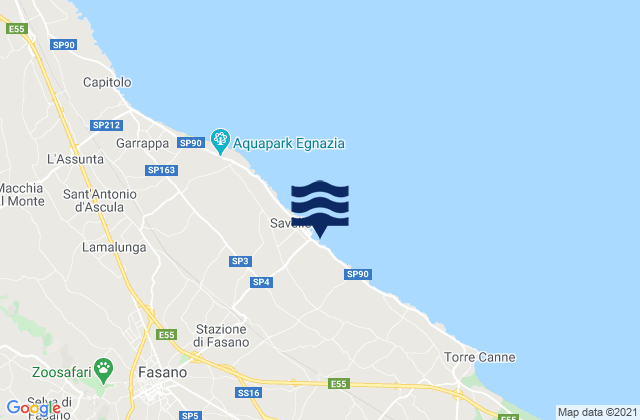 Mappa delle maree di Locorotondo, Italy