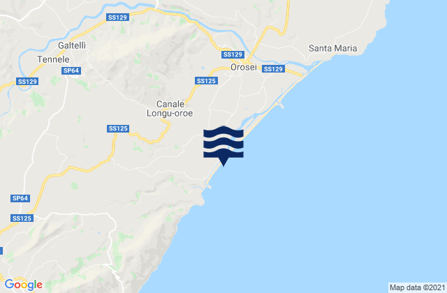 Mappa delle maree di Loculi, Italy