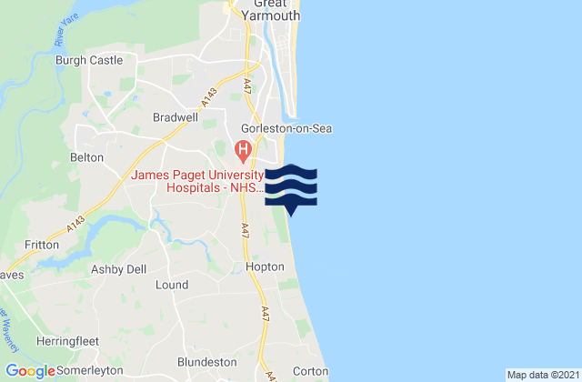 Mappa delle maree di Loddon, United Kingdom