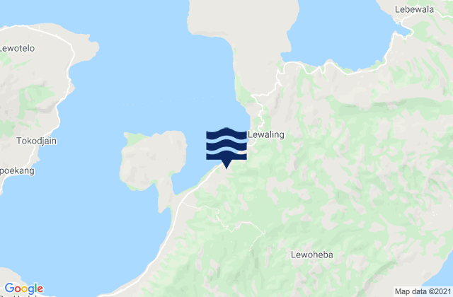 Mappa delle maree di Lodobelolong, Indonesia