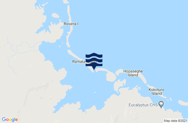 Mappa delle maree di Lolomo Passage, Solomon Islands