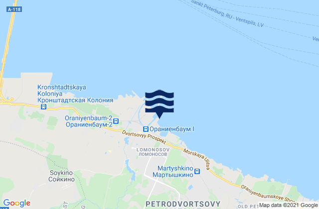 Mappa delle maree di Lomonosov, Russia