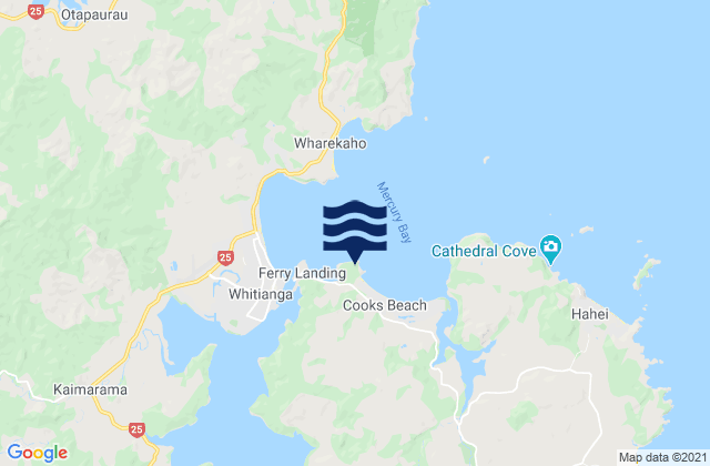 Mappa delle maree di Lonely Bay, New Zealand