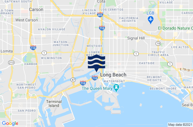 Mappa delle maree di Long Beach (Inner Harbor), United States