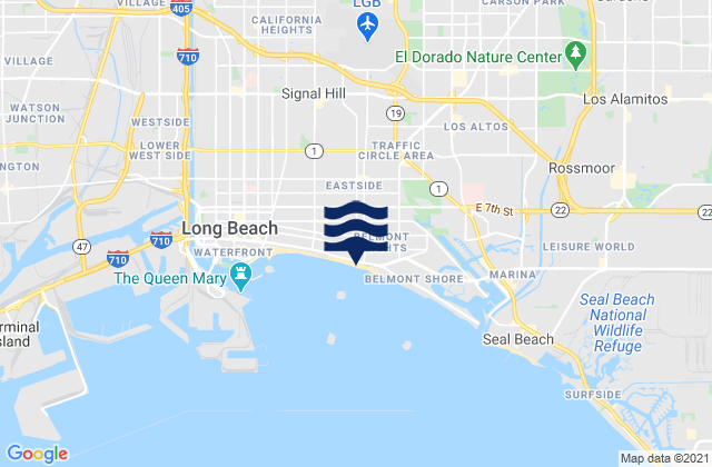 Mappa delle maree di Long Beach City Beach, United States