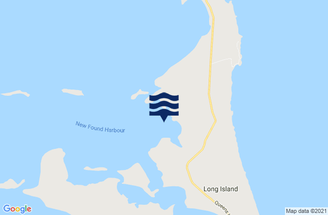 Mappa delle maree di Long Island, Bahamas