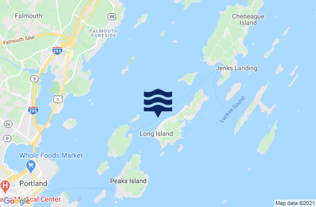 Mappa delle maree di Long Island, United States
