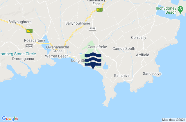 Mappa delle maree di Long Strand (Castlefreke), Ireland