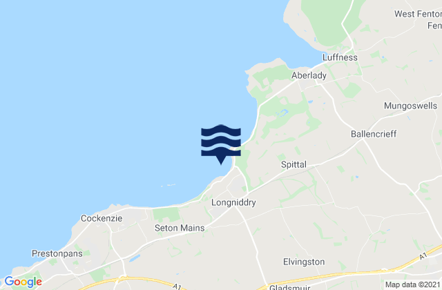 Mappa delle maree di Longniddry Beach, United Kingdom