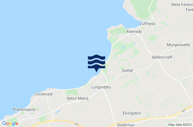 Mappa delle maree di Longniddry, United Kingdom