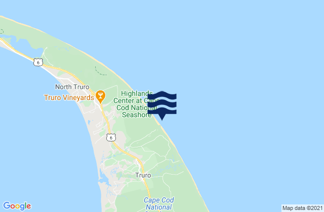 Mappa delle maree di Longnook Beach Truro, United States
