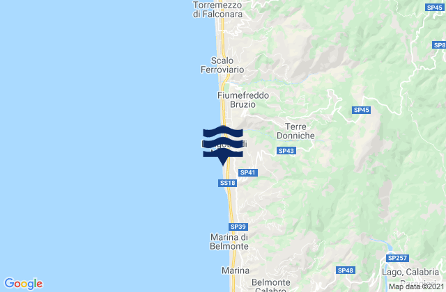 Mappa delle maree di Longobardi, Italy