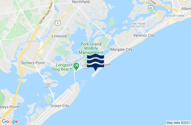 Mappa delle maree di Longport (inside Great Egg Harbor Inlet), United States