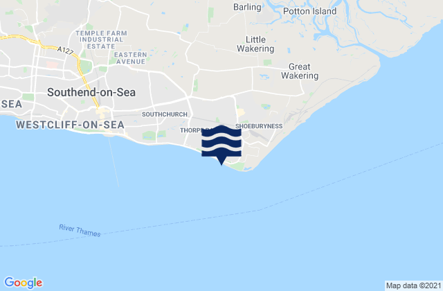 Mappa delle maree di Longsands Bay, United Kingdom