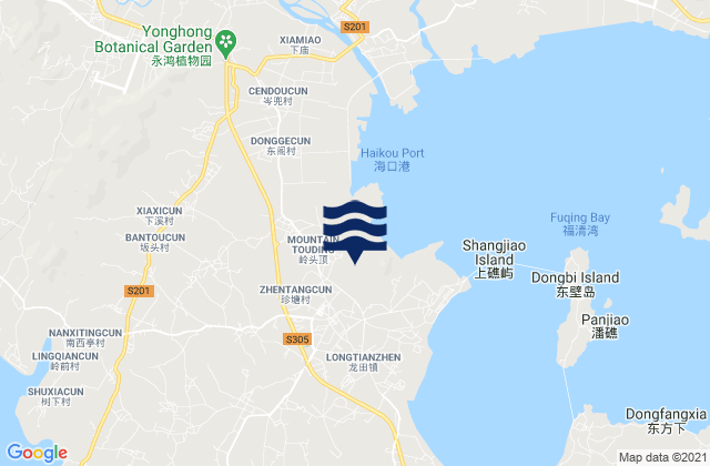 Mappa delle maree di Longtian, China