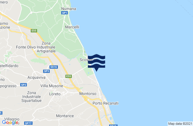 Mappa delle maree di Loreto, Italy