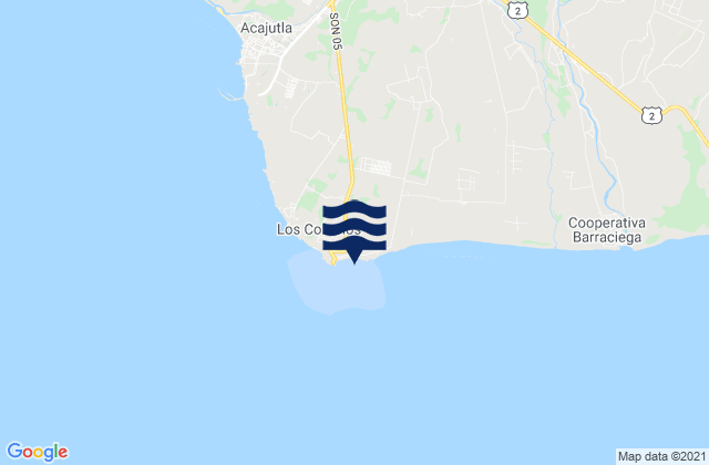 Mappa delle maree di Los Cóbanos, El Salvador