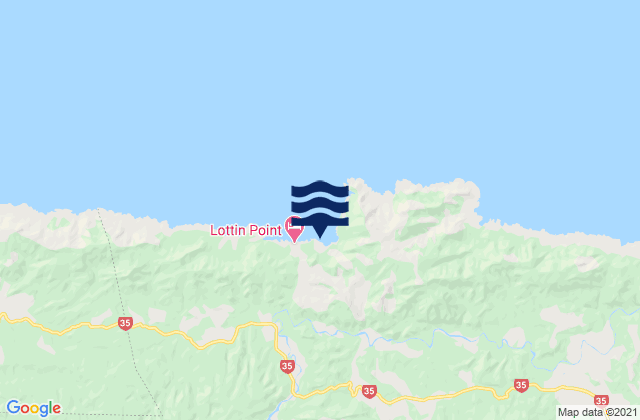 Mappa delle maree di Lottin Point, New Zealand